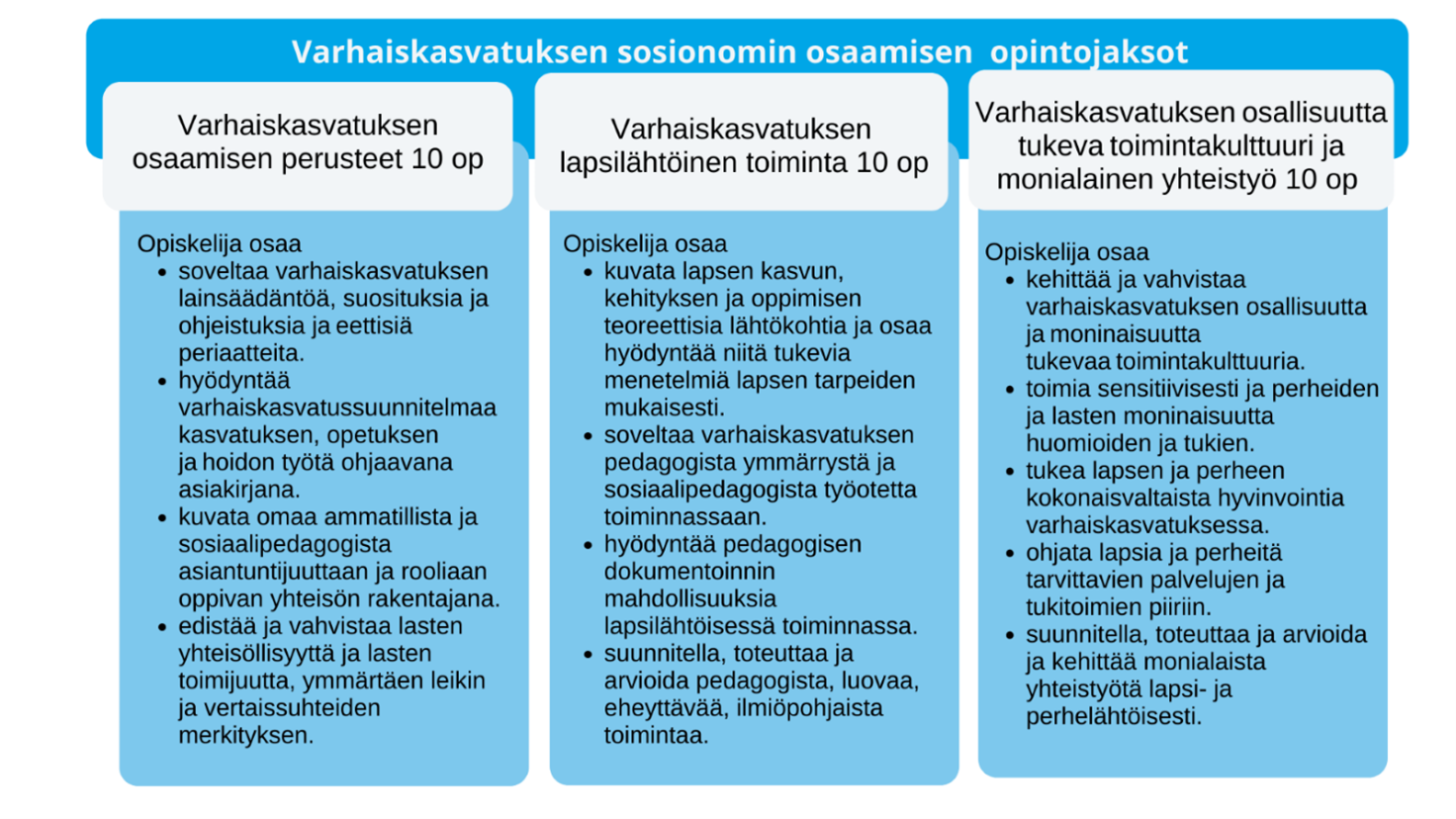 Varhaiskasvatuksen Sosionomin Uusi Opetussuunnitelma: Kuvaus ...