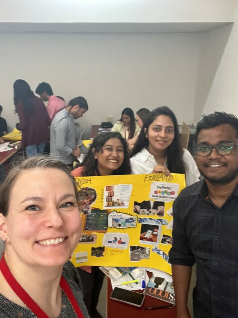 Smiling students.
