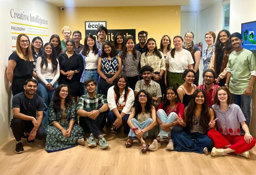Students at École Intuit Lab design school in Mumbai.