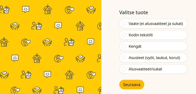 Kuvakaappaus Lajitteluapurista. Lajitteluapuri - UFF.