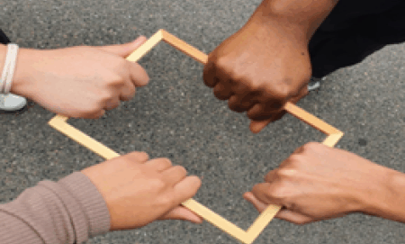 illustration, hands holding a frame.