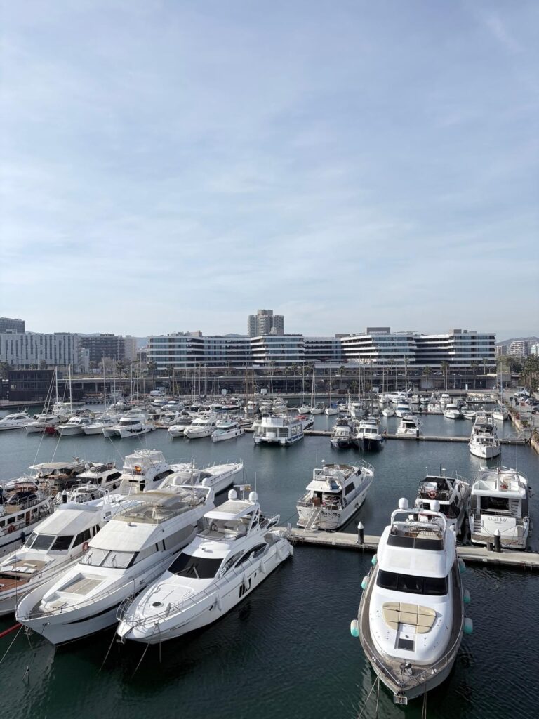 picture of the event venue SLS Barcelona and marina.