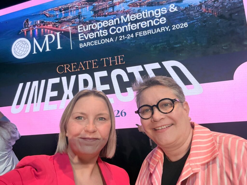 picture of a meeting venue with Heidi Vähänikkilä and Kaija Meriläinen