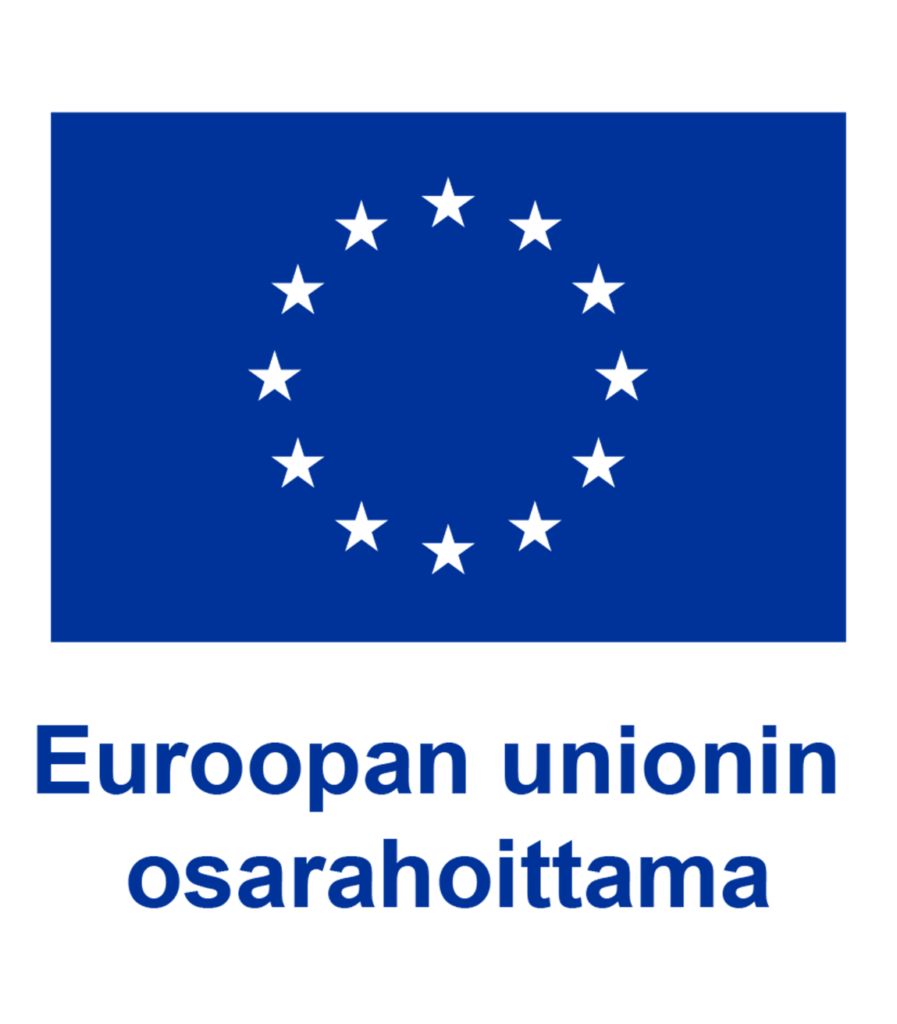 Rahoittajan logo eli Eu:n tähtilippu ja teksti Euroopan unionin osarahoittama.