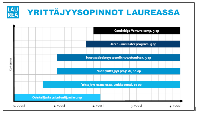 aikana yrittäjyysopintojen kulusta. 
