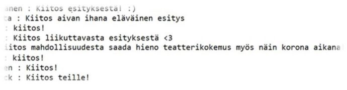 opiskelijoiden kiitoksia.
