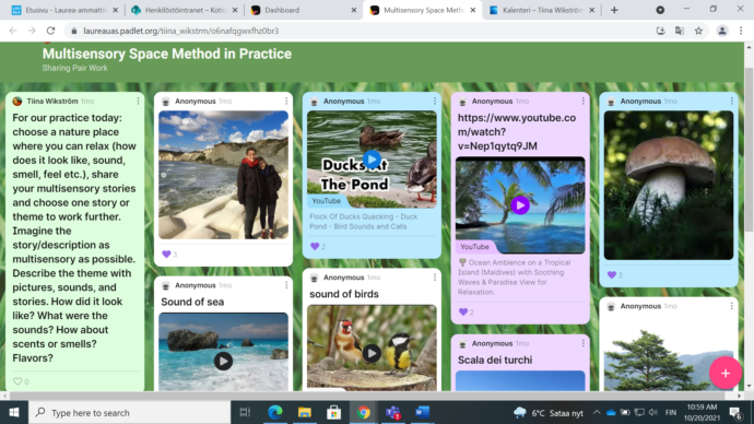 screen shot from padlet.