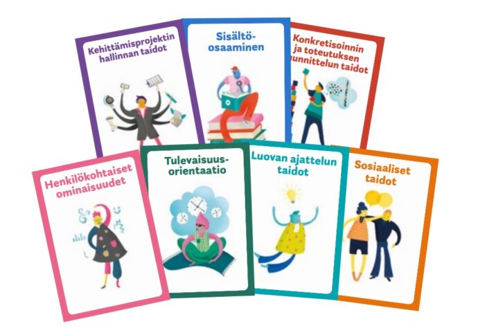 Innovaatiokyvykkyydet voidaan jakaa kehittämisprojektin hallinnan taitoihin, sisältöosaamiseen, konkretisoinnin ja toteutuksen suunnittelun taitoihin, henkilökohtaisiin ominaisuuksiin, tulevaisuusorientaatioon, luovan ajattelun taitoihin ja sosiaalisiin taitoihin. 